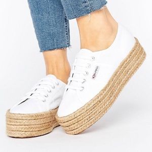 White Espadrille Supergas Size 7.5 Brand New